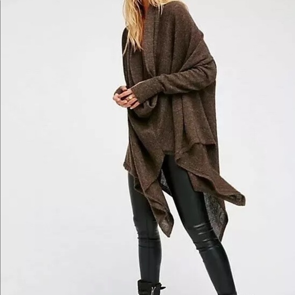 Nicholas K Serius brown poncho cape asymmetrical - Picture 1 of 12